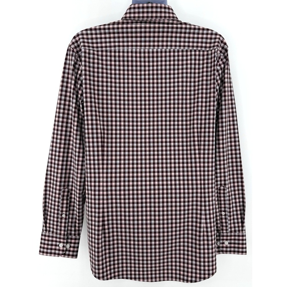 Mizzen+Main Leeward Shirt Men's XL Trim Burgundy Plaid Stretch - Picture 3 of 10